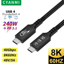 High-Speed USB4 Cable - 40Gbps Thunderbolt 4, 8K Video, 240W Fast Charging, USB-C Data Connection - 1.65FT--0.5M--20inch (Thunderbolt 4)