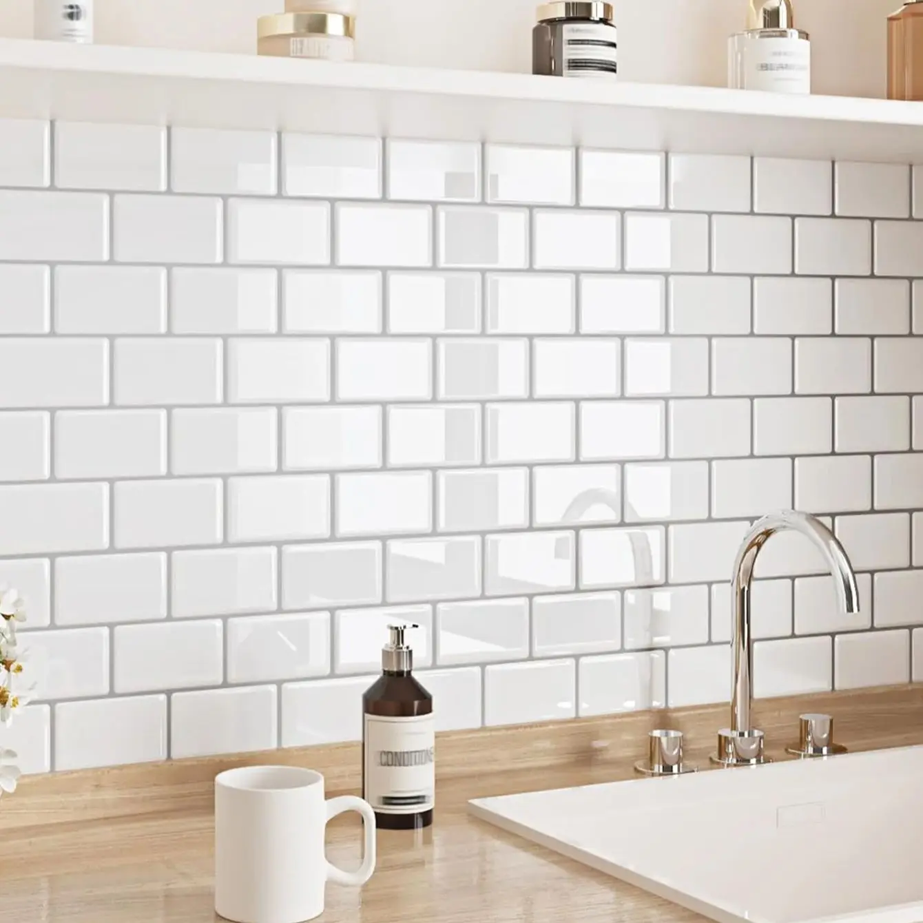 Waterproof Peel-and-Stick Wall Tiles 1