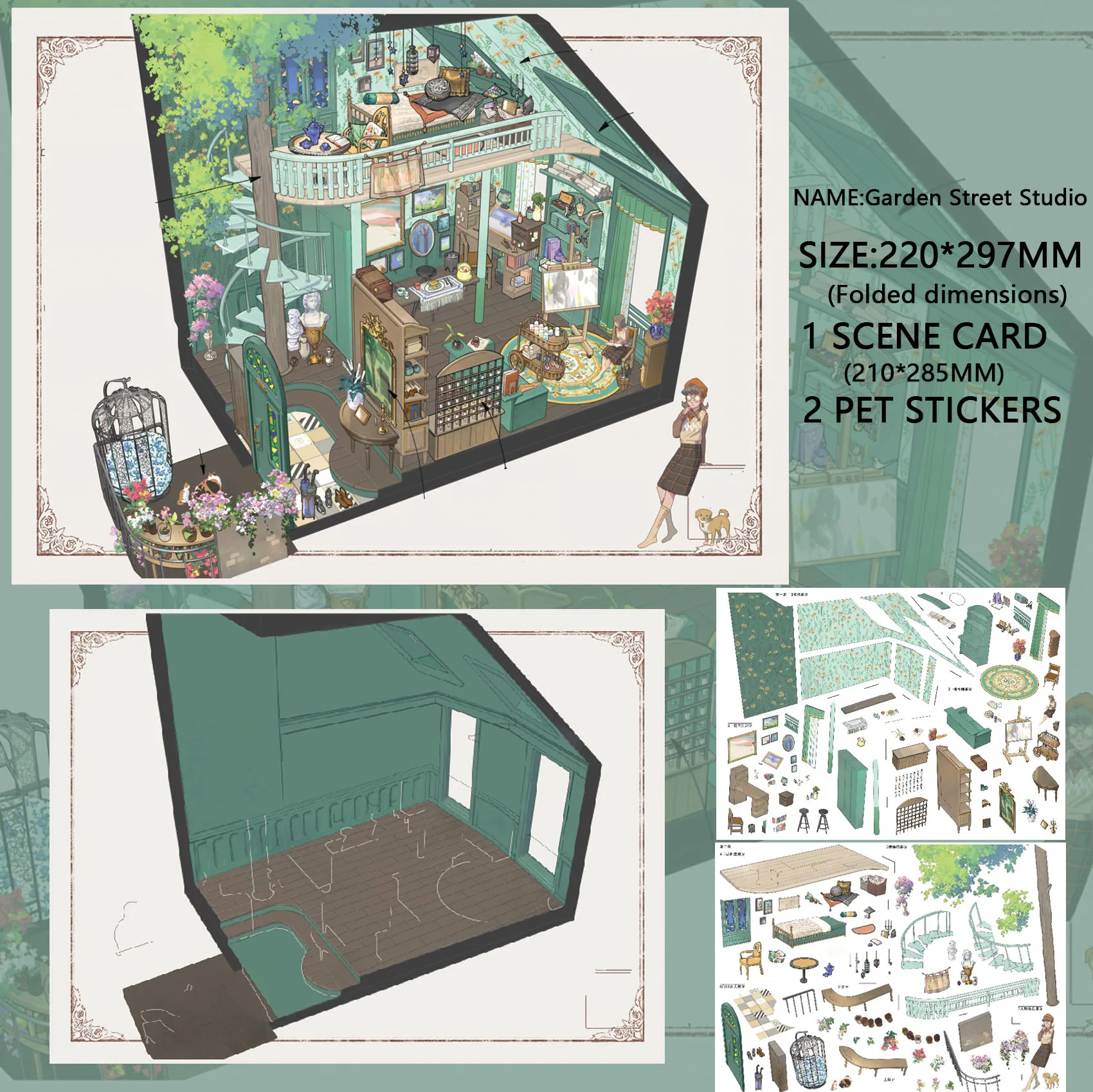 Sky Island 3D DIY Crystal Diamond Landscape Sticker - Creative Scrapbook & Photo Frame Decoration