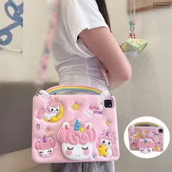 Child - Friendly Cartoon Silicone Tablet Stand Case - Shockproof and Fun! for MatePad SE 11 inch (01 Moon Unicorn)
