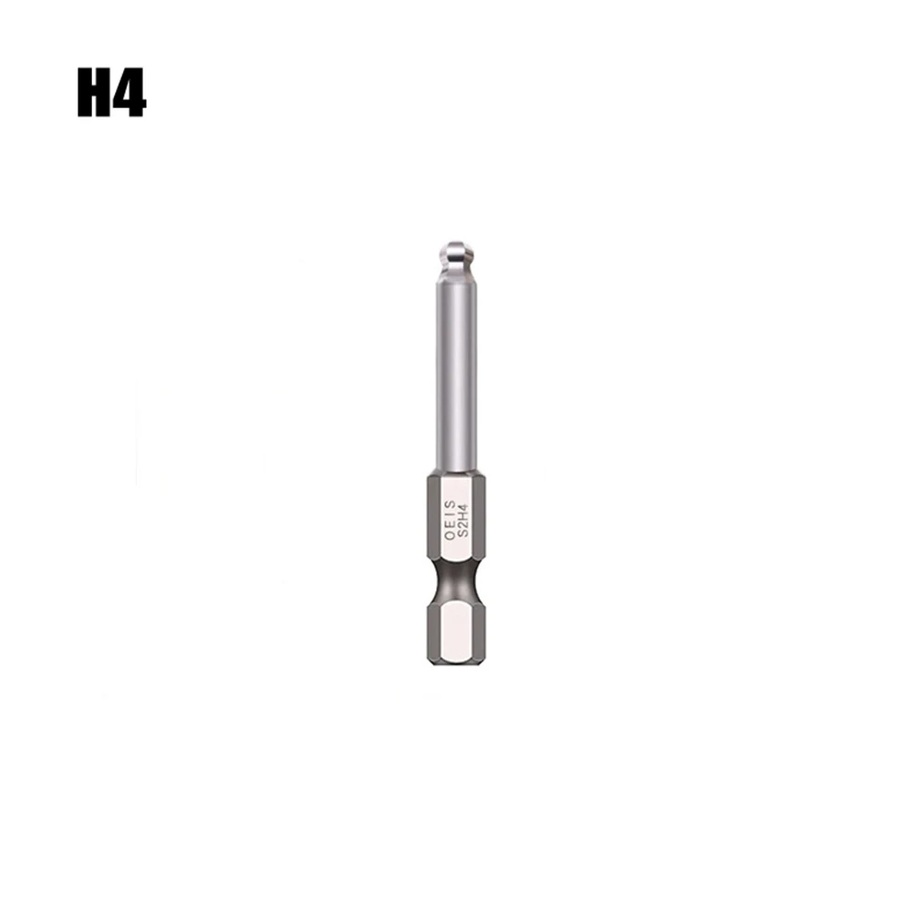 50mm Ball End Hex Screwdriver Bit Electroplating Long Magnetic Driver Bit H1.5  H2.5 H3 H4 H5 H6 H8 H10 Power Tool