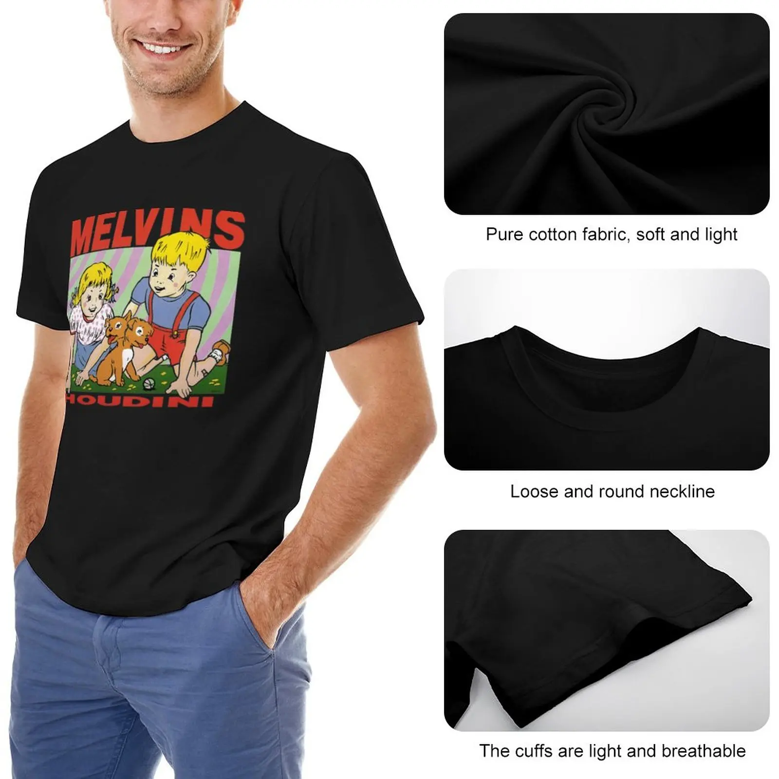 Melvins- Houdini T-Shirt T-Shirt plus size t shirts summer clothes cute tops T-shirt men