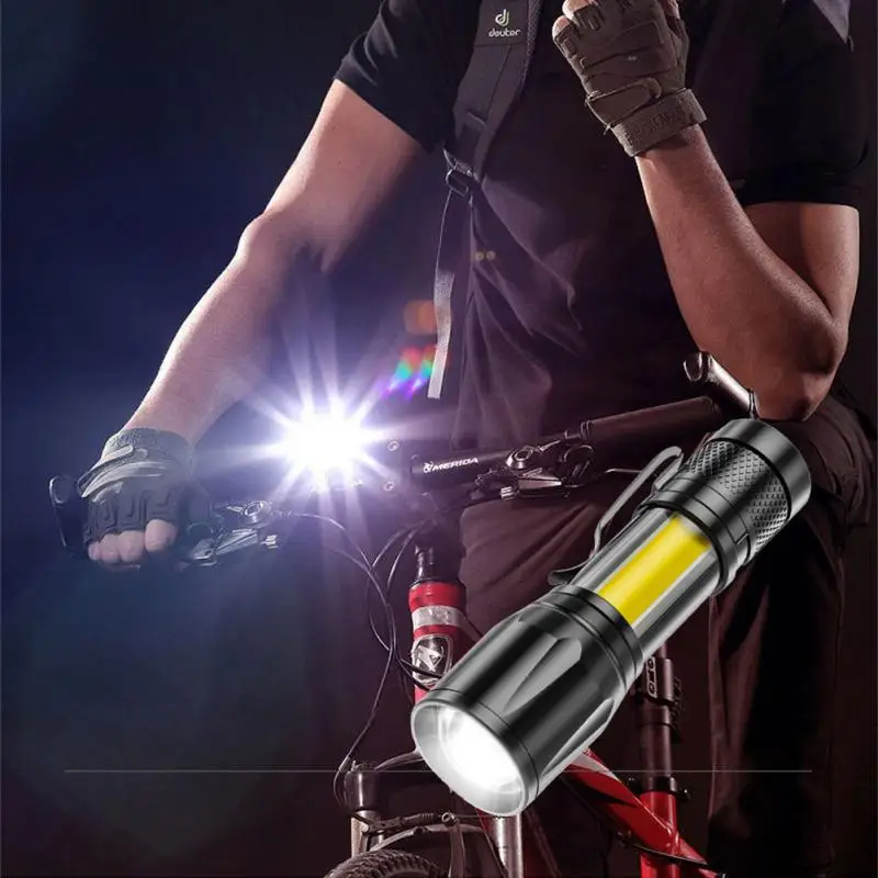 1PCS Mini USB Charging LED Flashlight Portable Strong Lights Zoom Torch Outdoor Camping Lamps Lantern Waterproof Flashlights