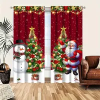 2pcs Christmas Curtain Merry Christmas Decoration for Home 2025 Xmas Curtain Window Ornaments Navidad Natal New Year Gift 2026 5