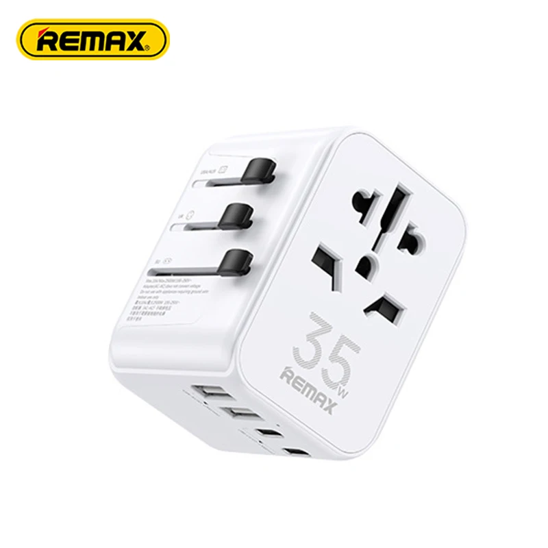 

Remax 35W Quick Fast Charger Travel Adapter Power With USB Type C Ports Worldwide Conversion EU UK USA AUS Plug for Travel
