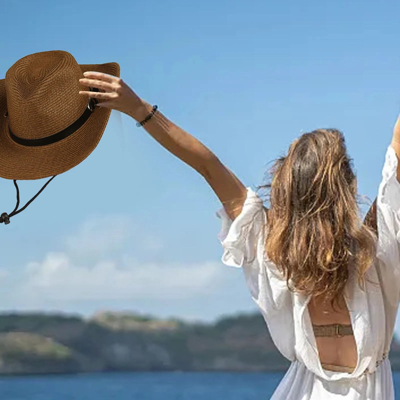 남녀공용 빈티지 스타일 썬캡, 남성 여성용 갈색 헤드웨어