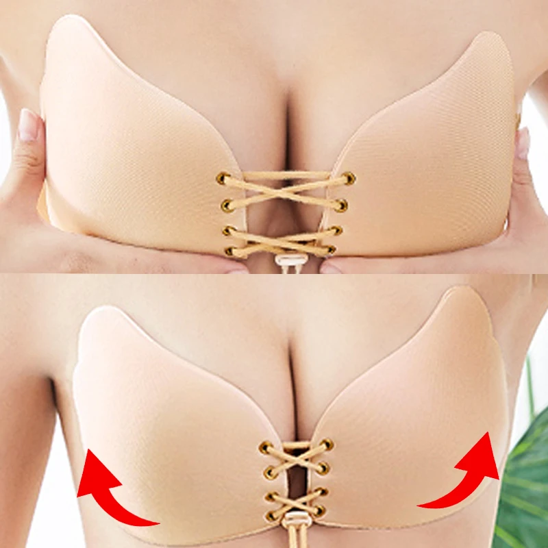 

Женские Невидимые бюстгальтеры без бретелек, самоклеящиеся бюстгальтеры, сексуальные бесшовные Силиконовые бюстгальтеры пуш-ап с открытой спиной, нижнее белье, бюстгальтеры