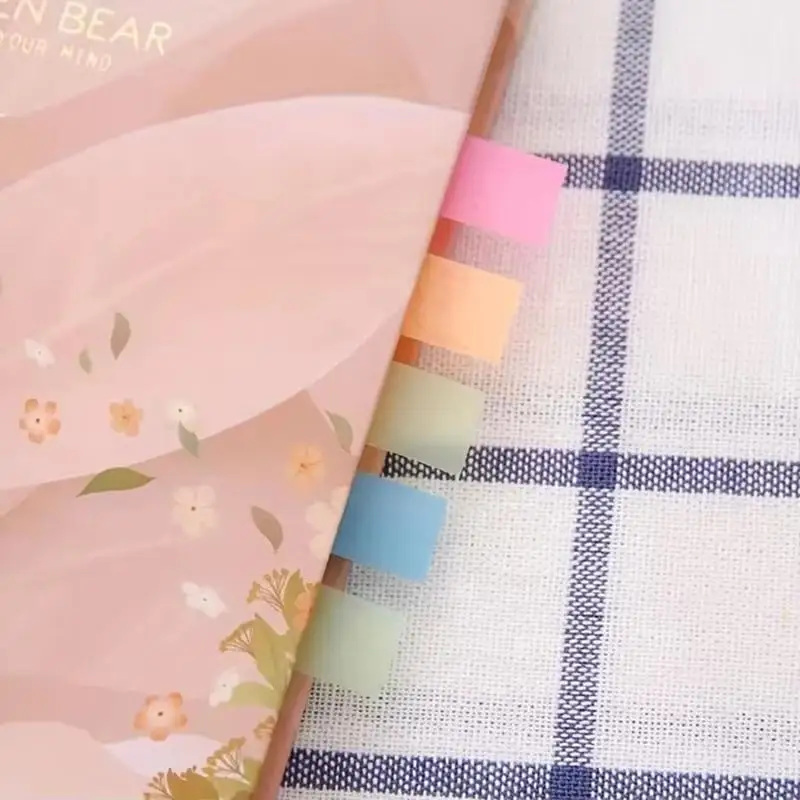 Nuove 100 Fogli di Note Adesive Trasparenti Colorate Impermeabili, Mini Blocchetti Autoadesivi per Planner, Casa, Ufficio e Scuola - immagine 5