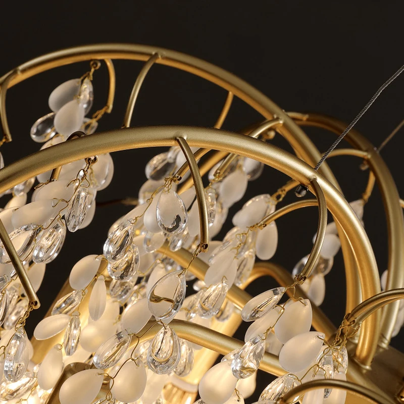 Modern Led Chandelier Ceiling Chandelier Luxury Living Room Indoor Crystal Lamp Golden Homeware Gloss