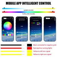 Daytime Running Lights Car LED DRL Lamp Strip DRL Decorative  Light Auto Headlight Turn Signal Light RGB With Remote App Control 6