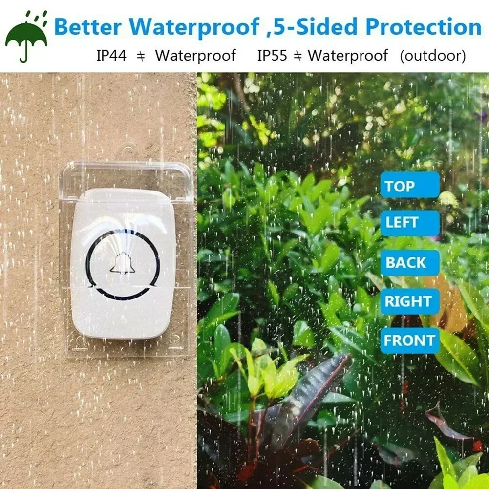 Doorbell Waterproof Cover Transparent Outdoor Wireless Doorbell Ring PC Protection Case