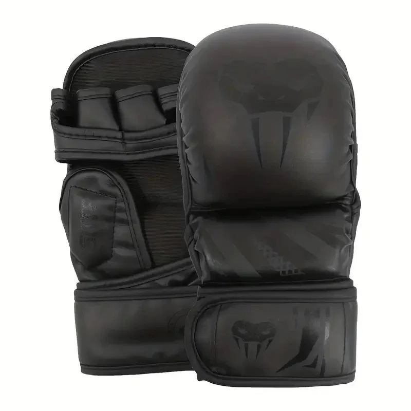 Professional MMA Half-Finger Boxing Gloves Thickened PU Muay Thai MMA Sanda Training Gloves Boxing Training Accessories, boxing gloves