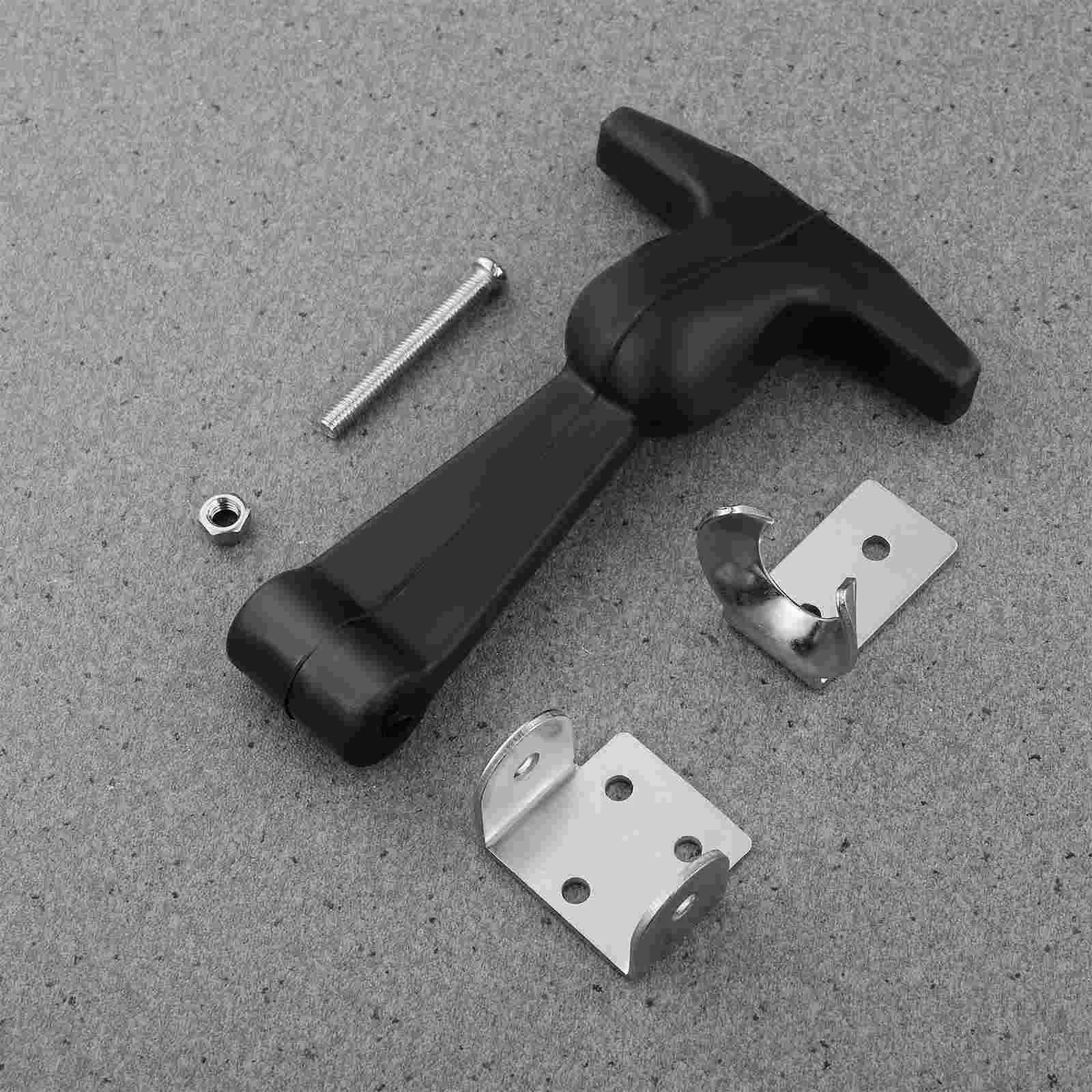 2pcs UEETEK Stainless Steel Rubber Hood Catch Flexible T-Handle Hasp Rubber Flexible Draw Latches with Brackets for Tool Box furniture hardware toggle latches