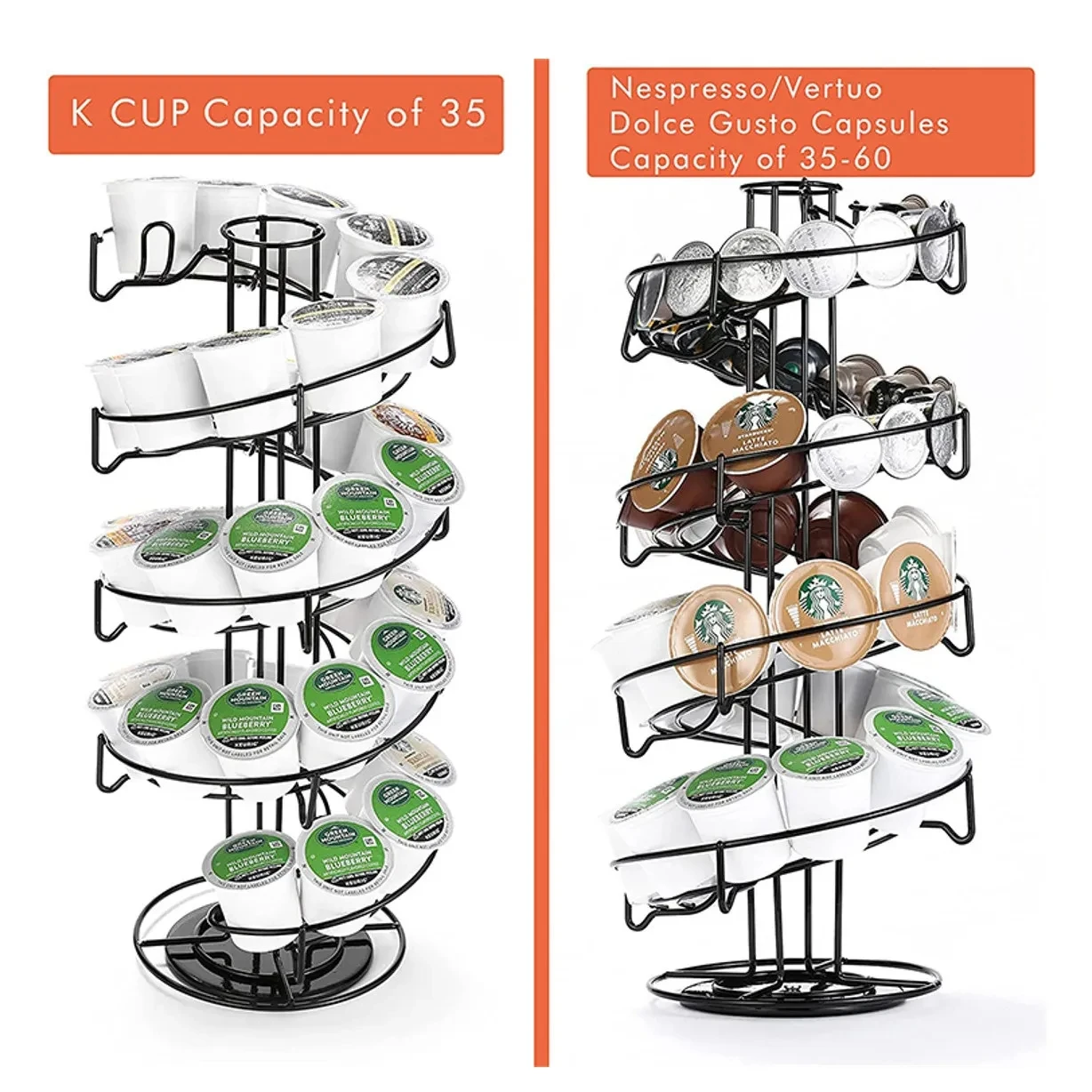 Multifunzionale Girevole Nespresso Coffee Capsule Pod Holder Storage Egg Tower Stand Scaffali Dolce Gusto Espositore