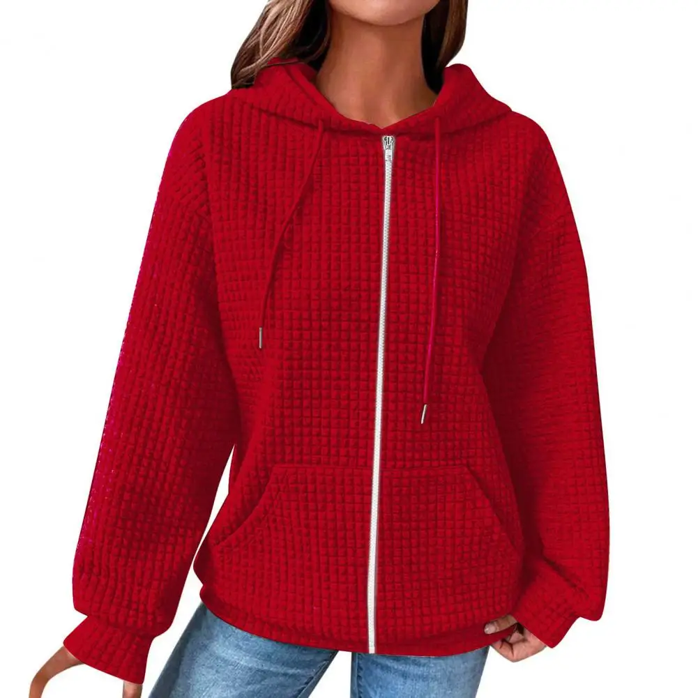 

Zipper Design Pullover Autumn Women Hoodies Fashionable Women's Hooded Cardigan Jacket for Spring Fall Stylish Zipper Placket