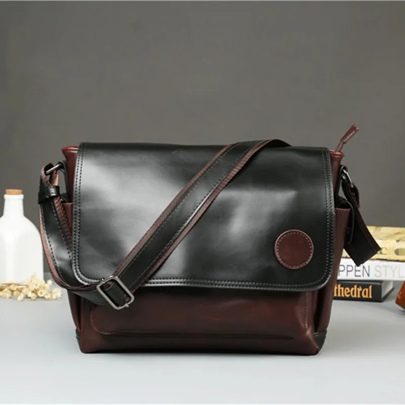 

Fashion vintage MEN'S shoulder bag trendy leather male crossbody bag large capacity men messenger bag casual man handbag