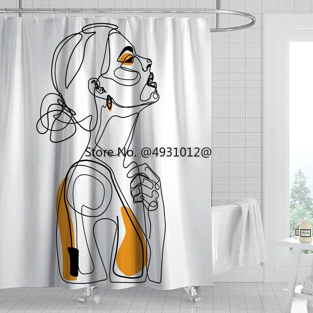 

2023 American Girl Sexy Woman Shower Curtain Bathroom Decor Bath Drapes Shower Curtain Sheet Modern Home Textiles Free Hook