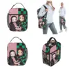 Demon Slayer Anime Nezuko Tanjiro Insulated Lunch Bags High Capacity Meal Container Thermal Bag Lunch Box Tote Office Outdoor 3