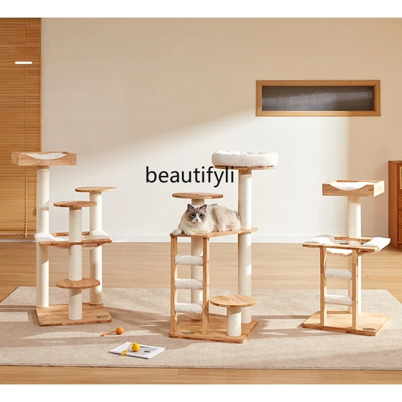 

yj Solid Wood Cat Climbing Frame Small Cat Rack Cat Climber Column Cat Nest Cat Tree One Does Not Occupy Space