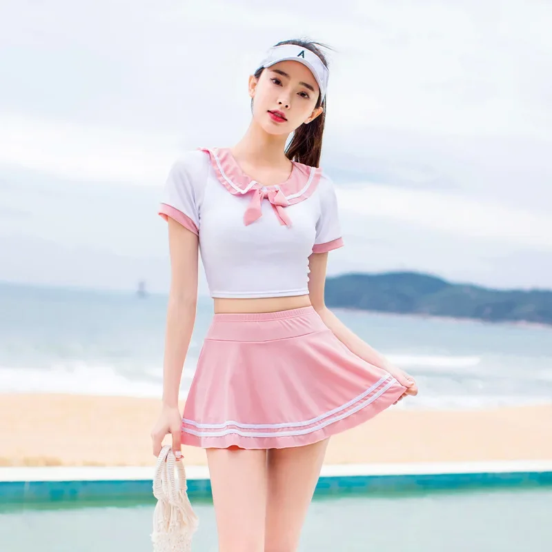 

Athletics Swimwear Ladies 2023 Split Sports Swimsuit Women Conservative Cover Belly Students Class Junior High School Dropship