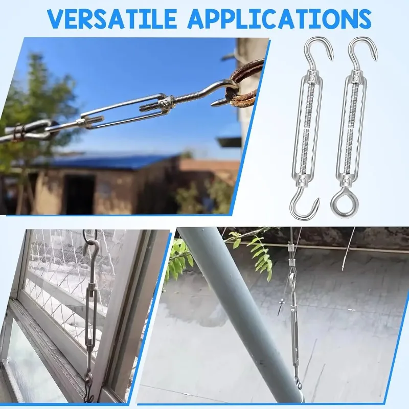 1 pz M4 M5 M6 M8 M10 acciaio inossidabile 304 regolare ganci per Rigging a catena e tendore a occhiello cavo metallico disposivo di tensione linea Oc Oo tipo Cc  13