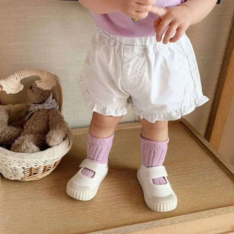  여아 여름 시원한 얇은 데님 의류 반바지 바지 청바지 아동 여아 캐주얼 반바지 아동용  속옷