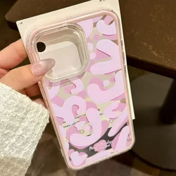 Pink Irregular Letters Shockproof Phone Case - Stylish Dual - Layer Protection - iPhone 12 Pro Max (Pink NG34)