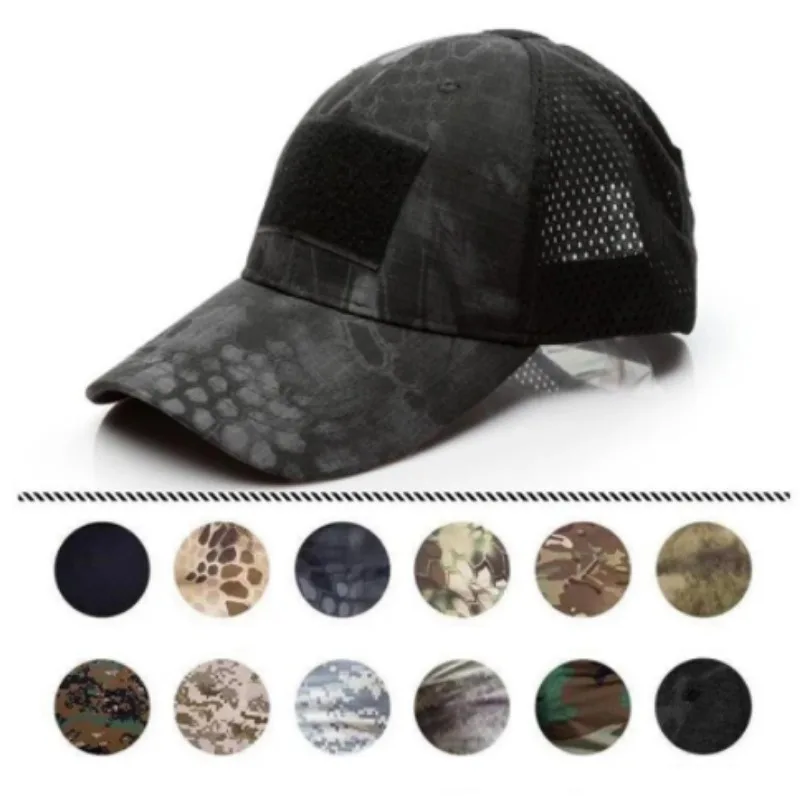 Outdoor Multicam Camouflage Baseball Cap for Men Adult Mesh Adjustable Cycling Fishing Hunting Hiking Basketball Hat Sports Caps baseball cap camouflage hat