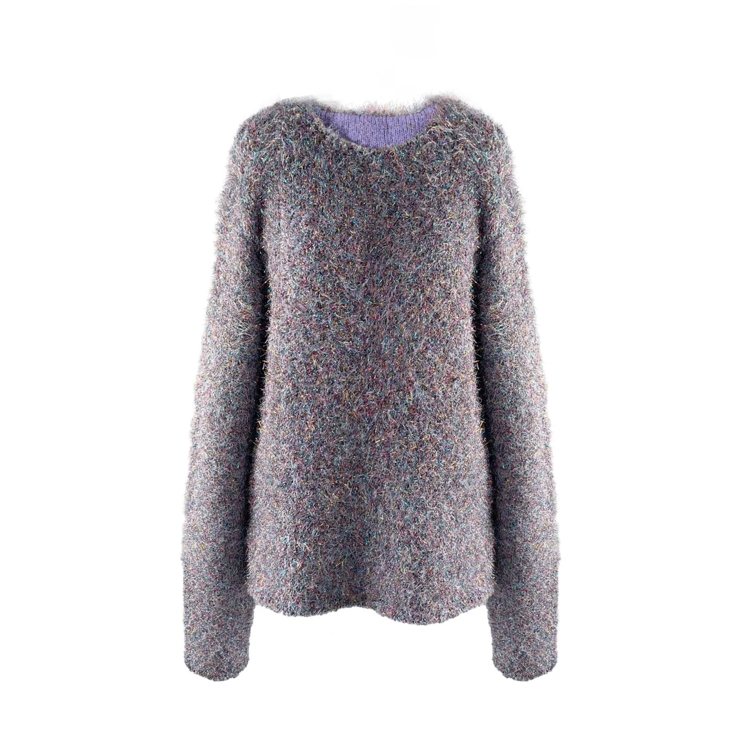 

Colourful wool knit top fabric soft and comfortable casual fashion 2024 autumn new 1213