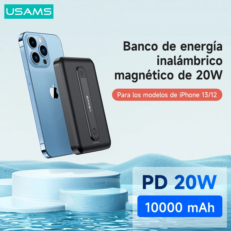 USAMS Batería Externa magnética inalámbrica móvil, dispositivo de salida de batería externa de 15W, 22,5 W, PD, FCP, AFC, para iPhone 12, Series, Huawei y Xiaomi| - AliExpress