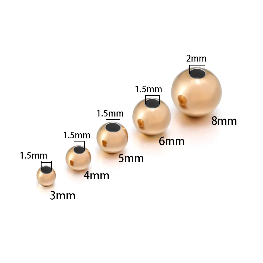 Elegant Multi-Size Stainless Steel Spacer Beads in Rose Gold & Black