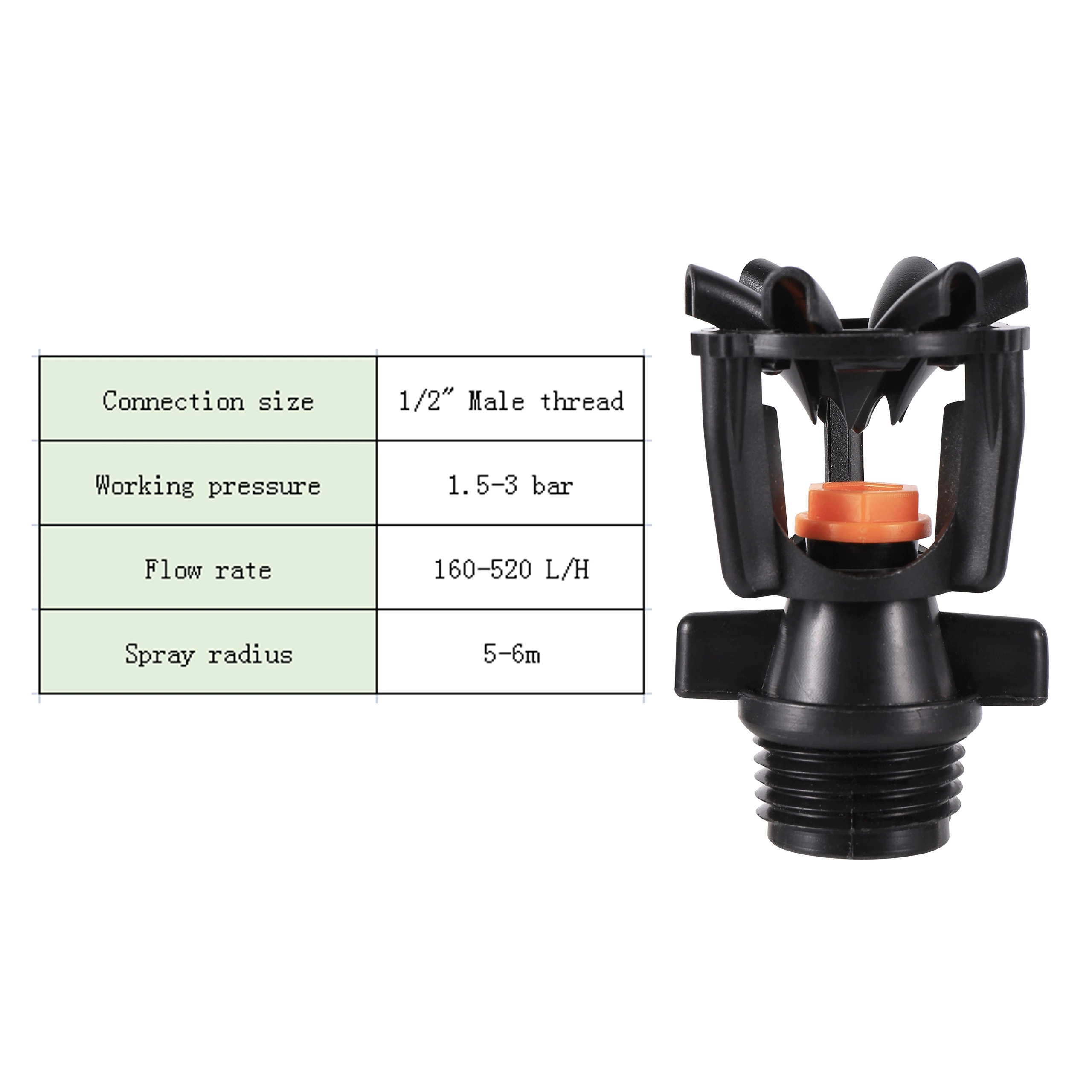 Garden Lawn Rotating Sprinkler 1/2" Male Thread Scattering Nozzle 360 Degree Automatic Rotating Watering Irrigation Sprinklers micro irrigation kit Watering & Irrigation Kits