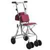 Portable household elderly scooter folding shopping seat can sit four wheels to buy food trolley pull the cart 1