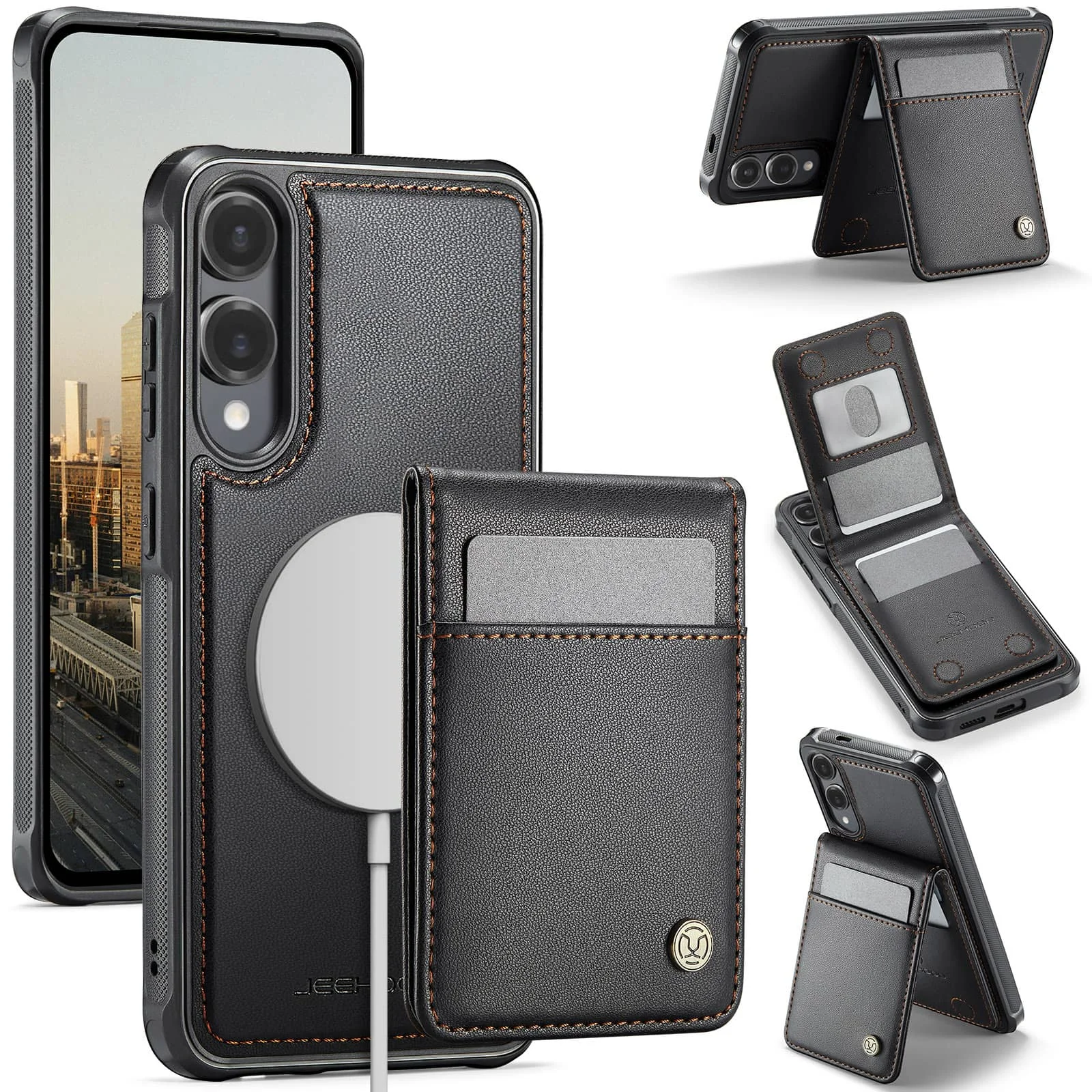 Magnetic 2-in-1 Detachable Wallet Case with Card Holder and Kickstand