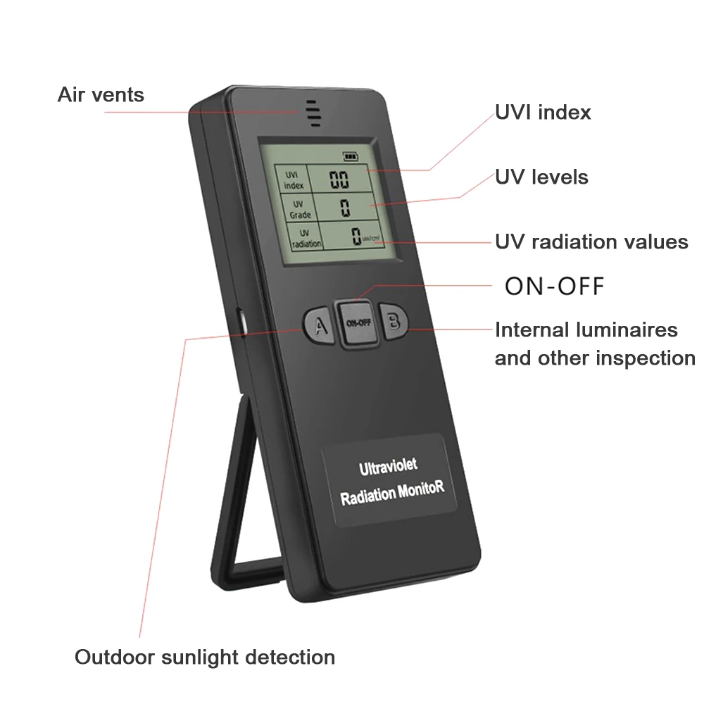 Maroktelefon Digitális Ibolyántúli Sugárzás detektor Ibolyántúli  UVI Időmértékes verselés radiometer teszter Védnök berendezések Vizsgálat folyamata