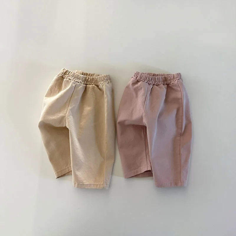 2025 Summer New Baby Casual Pants Solid Infant Loose Trousers Thin Cotton Toddler Pants Boy Girl Harem Pants Children Clothes 5