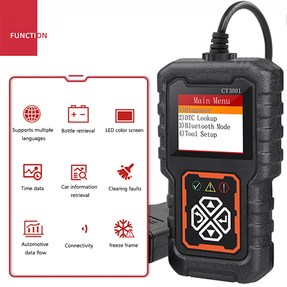 1 PC Automotive Fault Detection Device CY3001 OBD2 Reading Card Engine Detection Tool Elm327 obd2 reading card