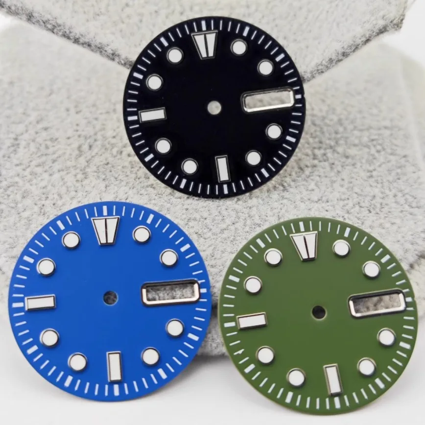 NH36 Dial DIY Black Army Green Black Luminous BGW9 Dial 28.5mm Fit for NH36 Movement Watch Accessories