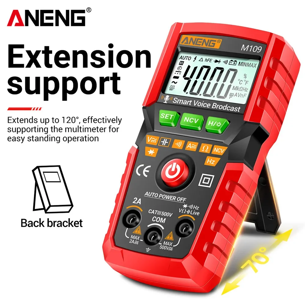 ANENG M109 Digital Multimeter Voice Broadcast 4000 Counts True Rms Auto Multimetro Profesional AC/DC Electrical Instruments Te digital multimeter
