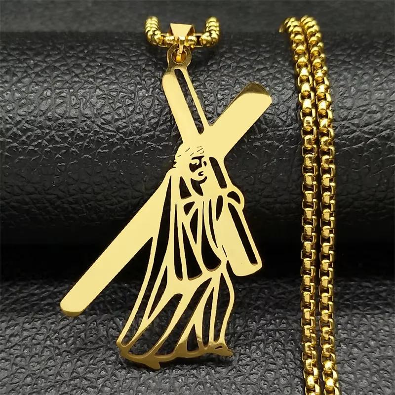 Croce Con Corona Di Spine Collana Con Catena Di Corda - Foto 5