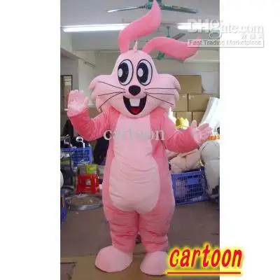 

Pink Easter Rabit Mascot Costume Halloween Party Character Birthday Cosplay Adult Mascot Costume