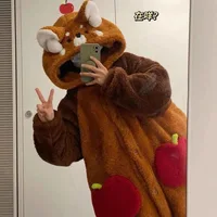 Winter Women Home Pajamas Cartoon Raccoon Kigurumi Unicorn Sleepwear Night Dress Animal Cosplay Nightgowns Thickened Warm Robes - Image 3