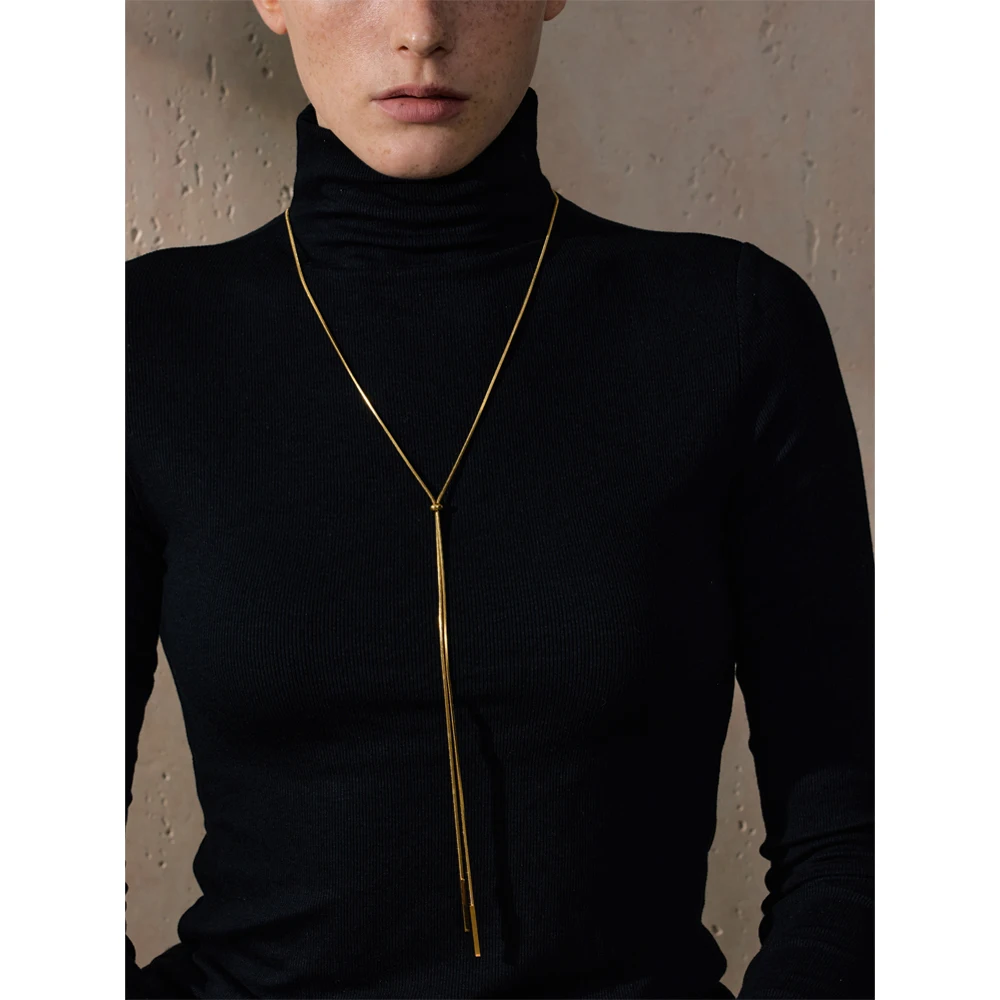 Yhpup Necklace Chain Stainless Steel Adjustable for Women