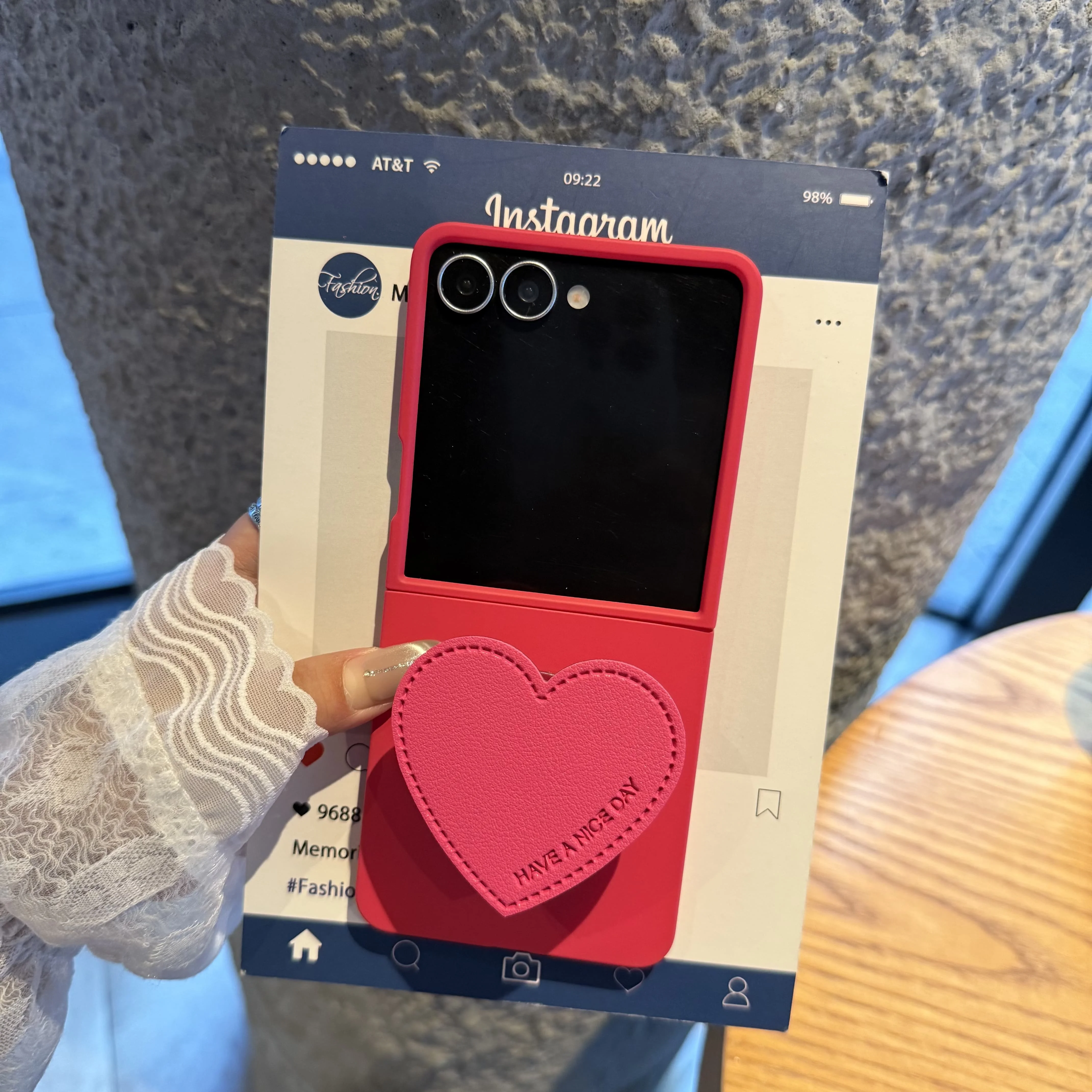 Love Heart Stand Holder Shockproof Cover with Rope Strap