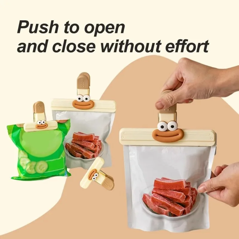 2/4/6PCS  Creative and Quirky Sealing Clips, DIY Decorative Patches, T-shaped Sealing Clips, Snack Clips, Kitchen Tools
