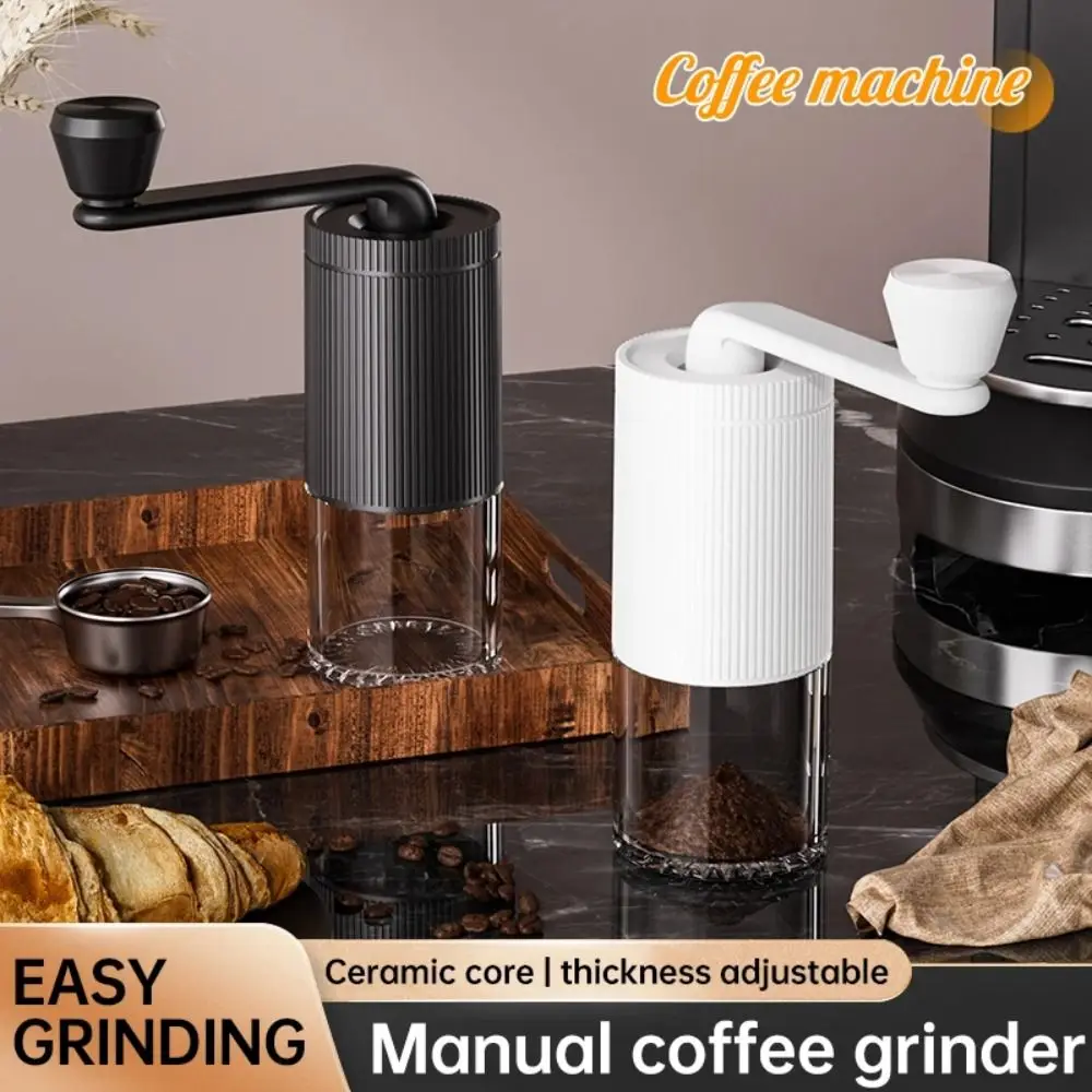 Adjustable Coarse Fine Manual Coffee Grinder Straight Handle Detachable Coffee Grinding Machine Clear Container