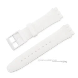 Vibrant Silicone Waterproof Watch Strap Replacement - 17mm/19mm - 19mm (White)