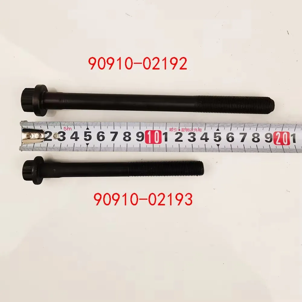 10PCS 실린더 헤드 볼트 나사 세트 1GDFTV 2GDFTV 90910-02193 Toyota Fortuner Hiace Hilux Land Cruiser Prado 용