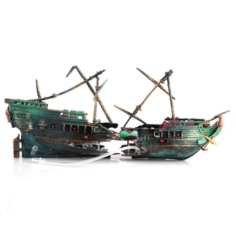 Aquarium Decoration Boat Shipwreck for Fish Tank