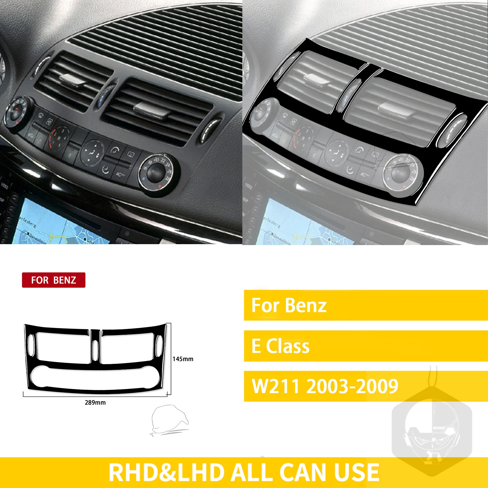 Für Benz E Klasse W211 2003-2009 Zubehör Auto Schwarz Interior